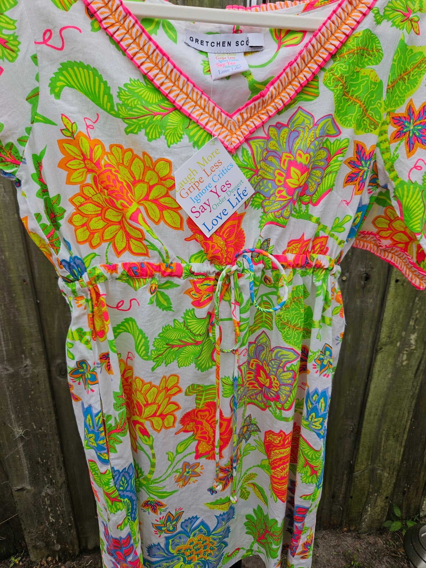 Gretchen Scott Beach cover-up  Glorious Brights Size Small